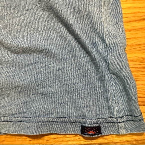 FAHERTY SURF STRIPE POCKET TEE - MEDIUM WASH INDIGO & RED Size L (a2 - Picture 6 of 13